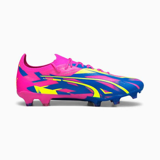Puma Ultra Ultimate Energy FG/MG Firm Ground Soccer Shoes- Pink-Ultra Blue- Yellow Alert