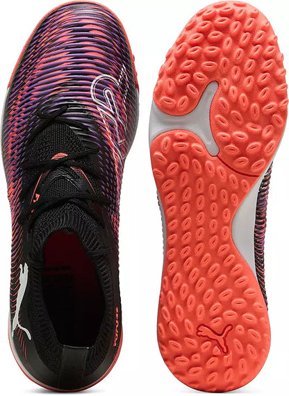 Future 8 Match TF Turf Soccer Shoes - Puma Black-Puma White-Glowing Red