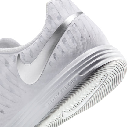 Nike Lunargato II  IN Indoor Soccer Shoes - White/ White Chrome