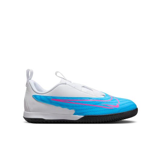 Nike Junior Phantom GX Academy IC Indoor Soccer Shoes-White/Black/Blue/Pink