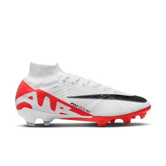 Nike Zoom Superfly 9 Elite FG/MG Firm Ground Socer Cleats - Bright Crimson/White-Black