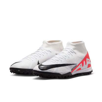 Nike Zoom Mercurial Superfly 9 Academy TF Turf Soccer Shoes - Bright Crimson/ White - Black