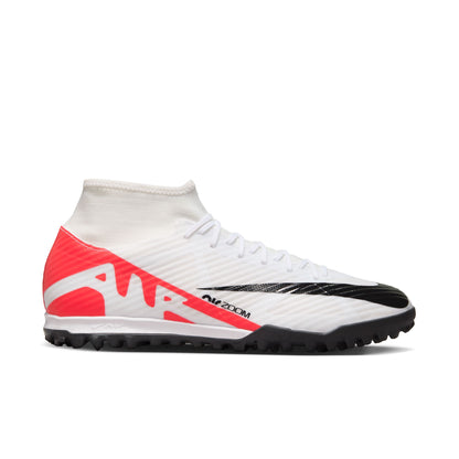 Nike Zoom Mercurial Superfly 9 Academy TF Turf Soccer Shoes - Bright Crimson/ White - Black