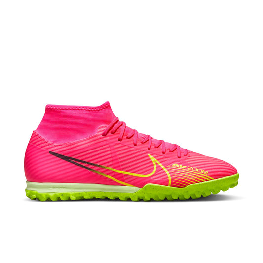 Nike Zoom Mercurial Superfly 9 Academy TF Turf Soccer Shoes - Pink/Yellow/Dark Grey