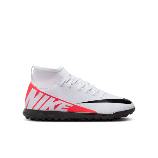 Nike Junior Zoom Superfly 9 Academy Turf Cleats - Bright Crimson/ White - Black