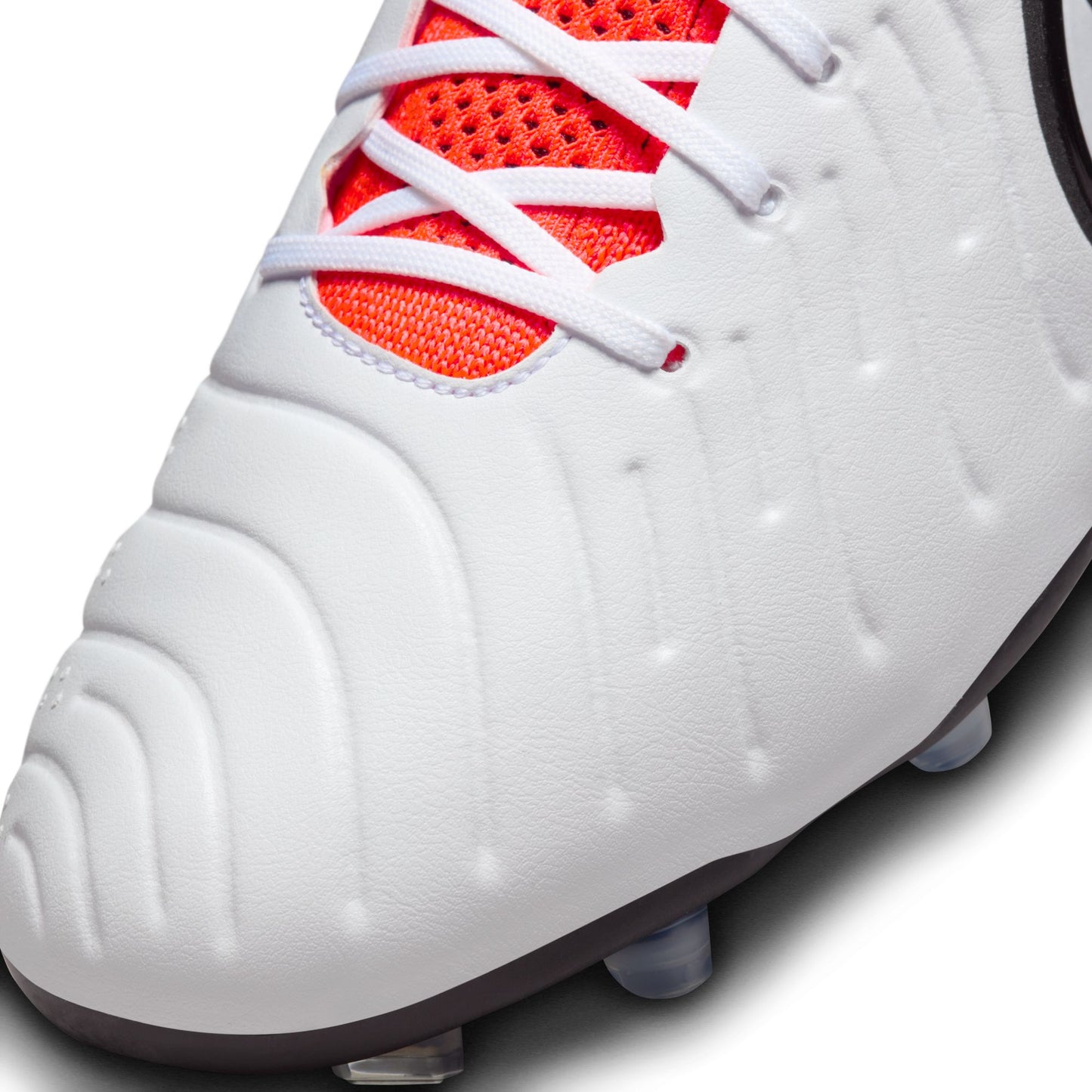 Nike Tiempo Legend 10 Elite FG Firm Ground Soccer Cleats - White/ Black-Bright Crimson