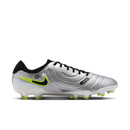 Nike Tiempo Legend 10 Pro FG Firm Ground Soccer Cleats - Metallic Silver/ Black/ Volt