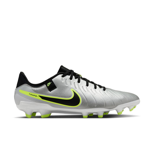 Nike Tiempo Legend 10 Academy MG Multi Ground Soccer Shoes - Metallic Silver / Black Volt