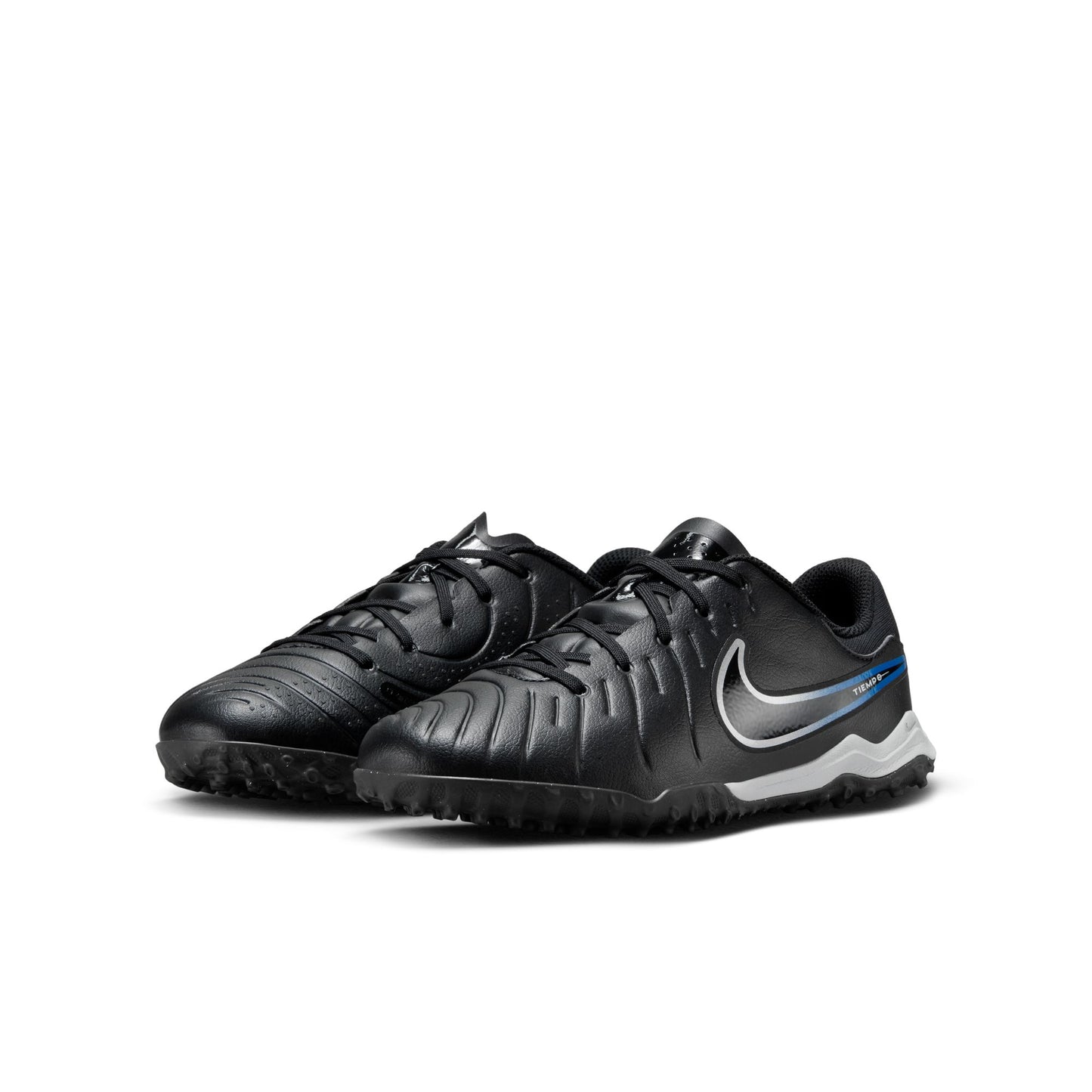 Nike Junior Tiempo Legend 10 Academy TF Turf Soccer Shoes - Black Chrome/ Hyper Royal