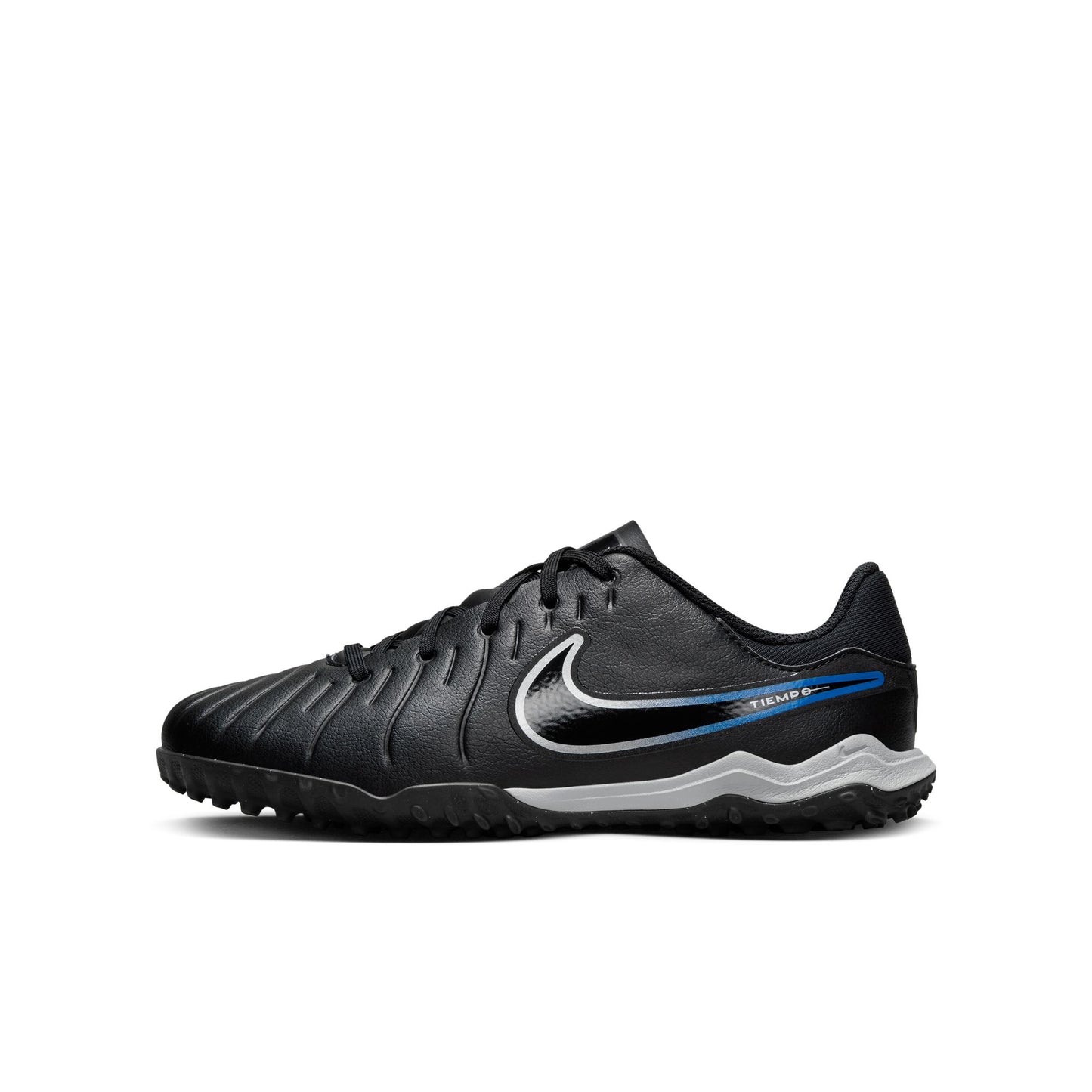 Nike Junior Tiempo Legend 10 Academy TF Turf Soccer Shoes - Black Chrome/ Hyper Royal