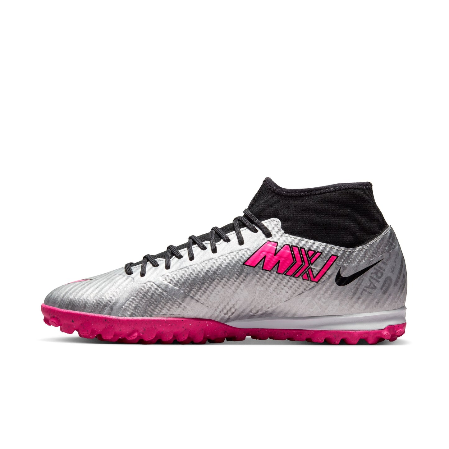 Nike Zoom Mercurial Superfly 9 Academy XXV TF Turf Soccer Shoes - Metallic Silve/ Hyper Pink