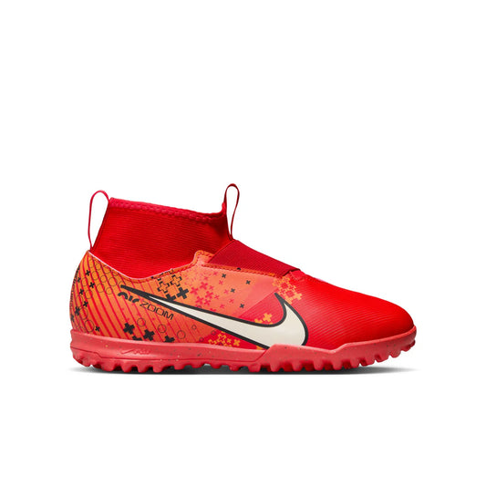 Nike Junior Zoom Superfly 9 Academy Turf Cleats - LT Crimson/Pale Ivory