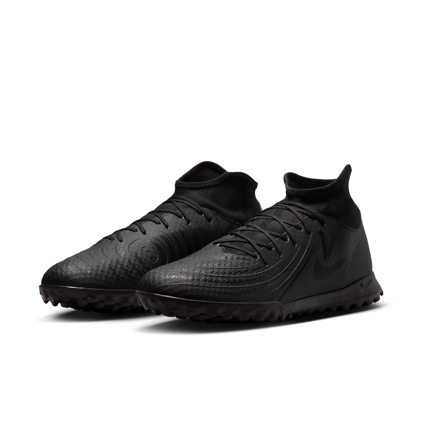 Nike Phantom Luna II Academy TF Turf Soccer Shoes - Black / Black Jungle