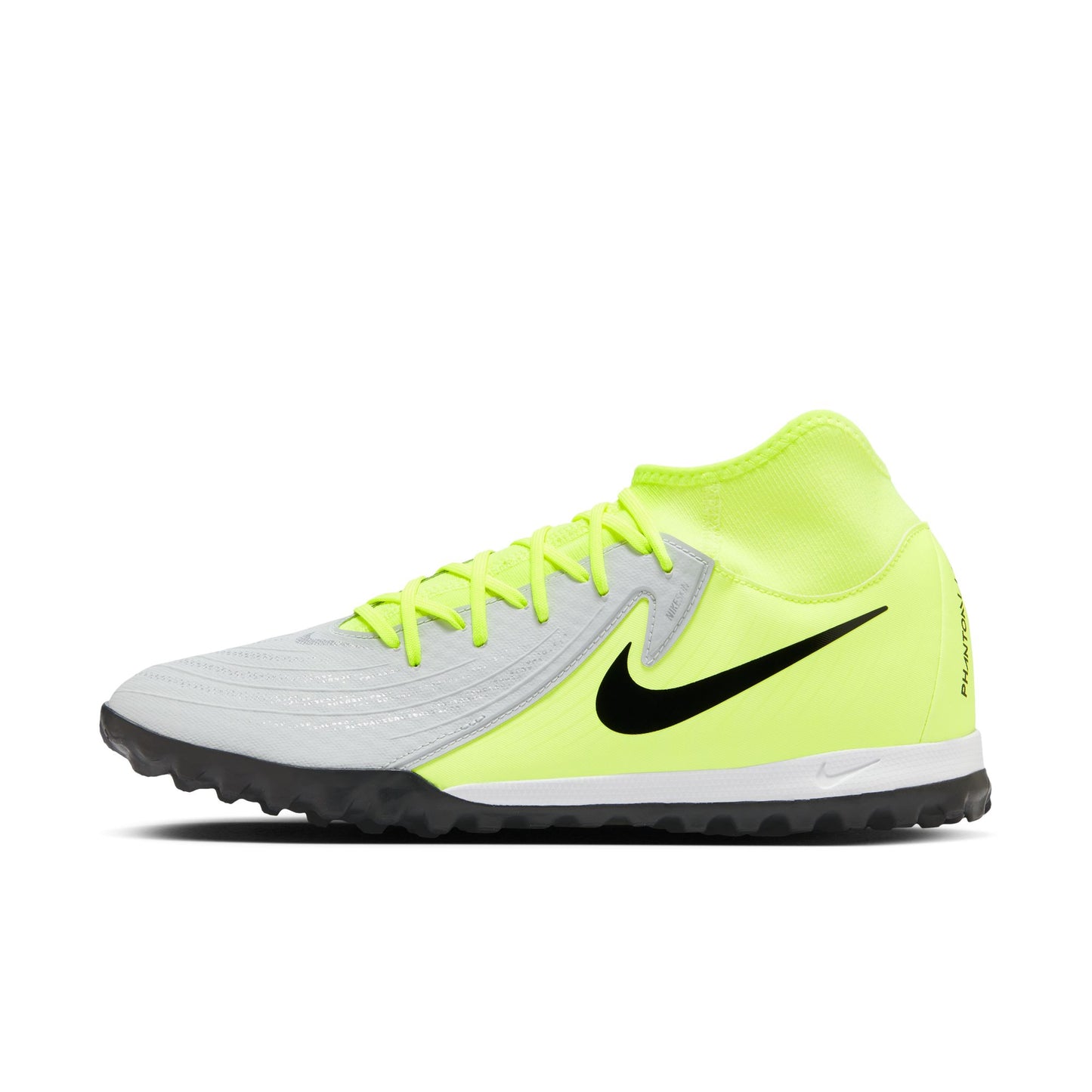 Nike Phantom Luna II Academy TF Turf Soccer Shoes - Metal Silver/ Black/ Volt