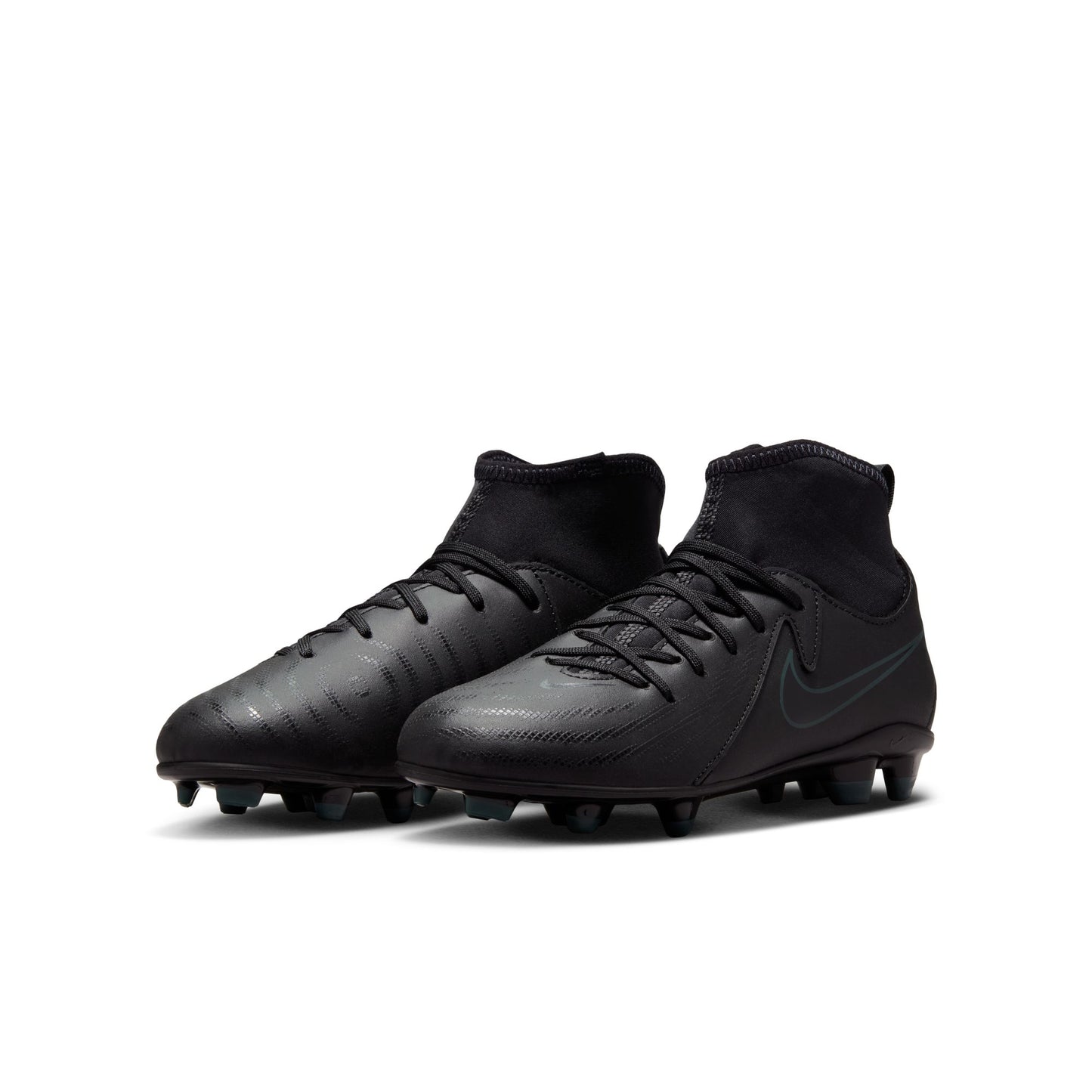 Nike Junior Phantom Luna II Academy MG High-Top Soccer Cleats - Black/ Black Deep Jungle