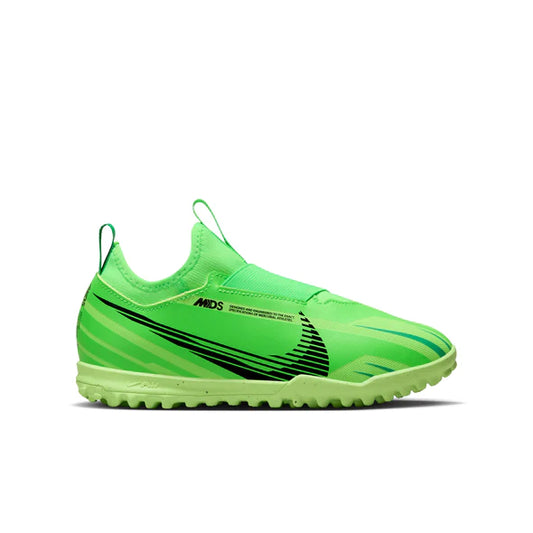Nike Junior Zoom Mercurial Vapor 15 Academy MDS TF Turf Soccer Shoes - Green Strike/ Black Stadium Green