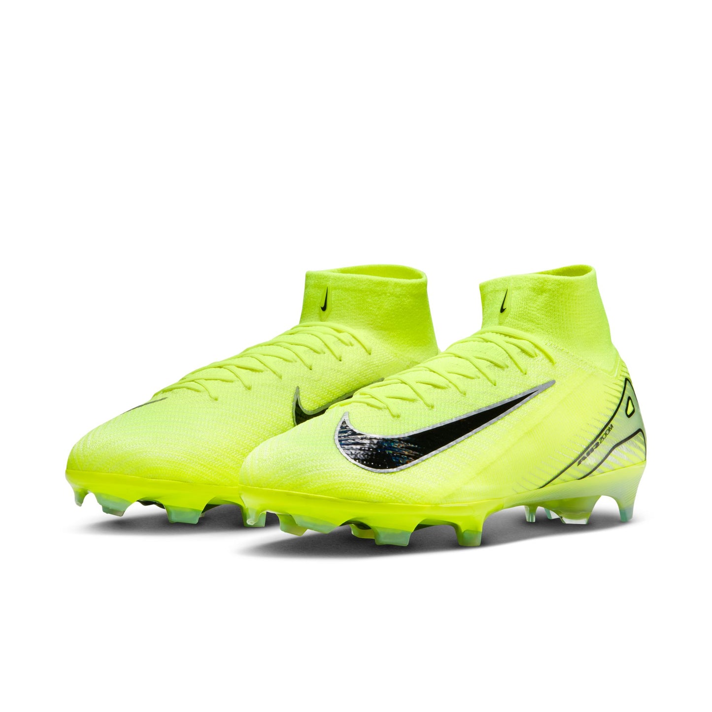 Nike Zoom Superfly 10 Elite FG/MG Firm Ground Socer Cleats -Metallic Silver/ Volt Black