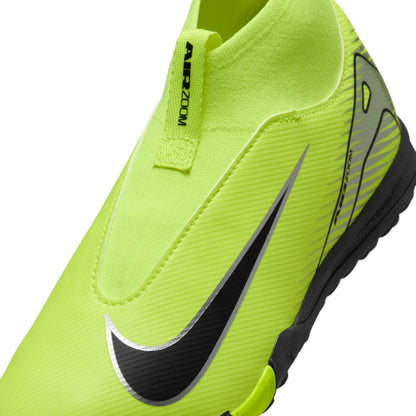 Nike Junior Zoom Superfly 10 Academy TF Turf Soccer Shoes - Metallic Silver/Black Volt