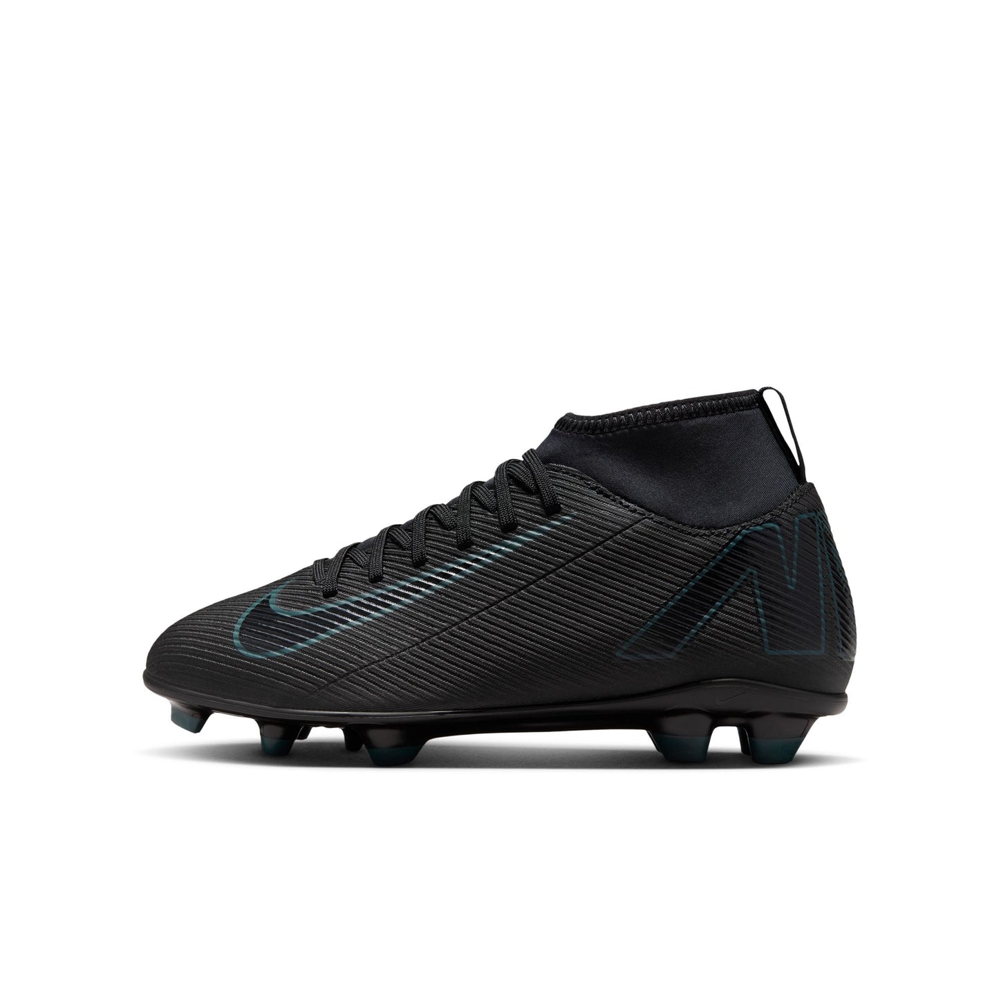 Nike Junior Zoom Superfly 10 Club MG High-Top Soccer Cleats - Black/ Black Deep Jungle