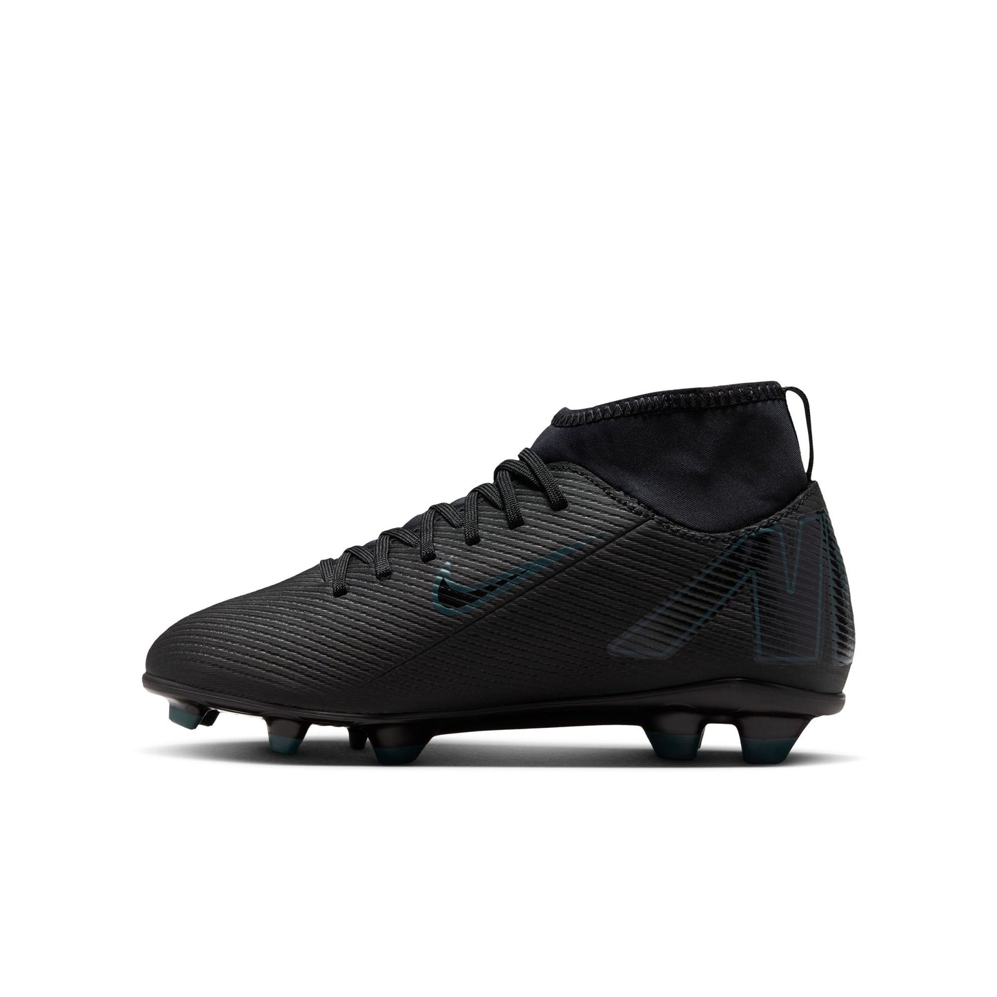 Nike Junior Zoom Superfly 10 Club MG High-Top Soccer Cleats - Black/ Black Deep Jungle