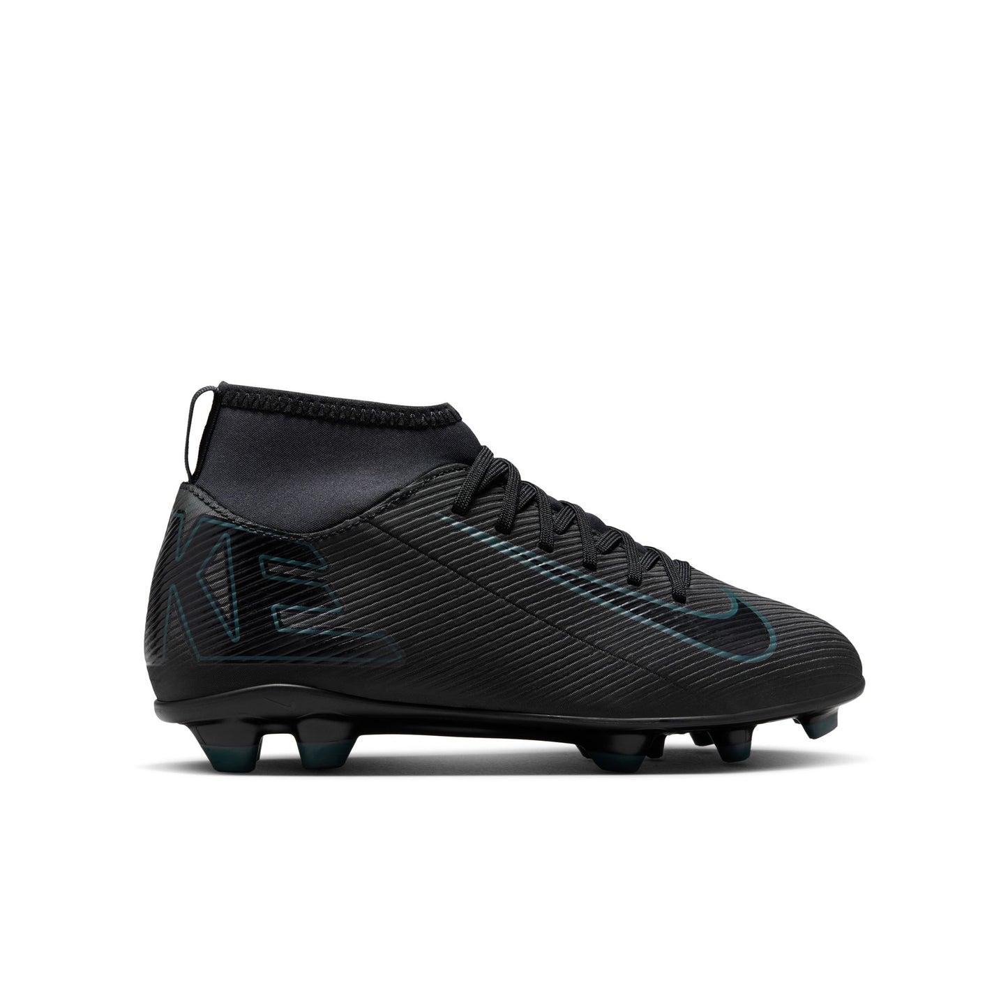 Nike Junior Zoom Superfly 10 Club MG High-Top Soccer Cleats - Black/ Black Deep Jungle