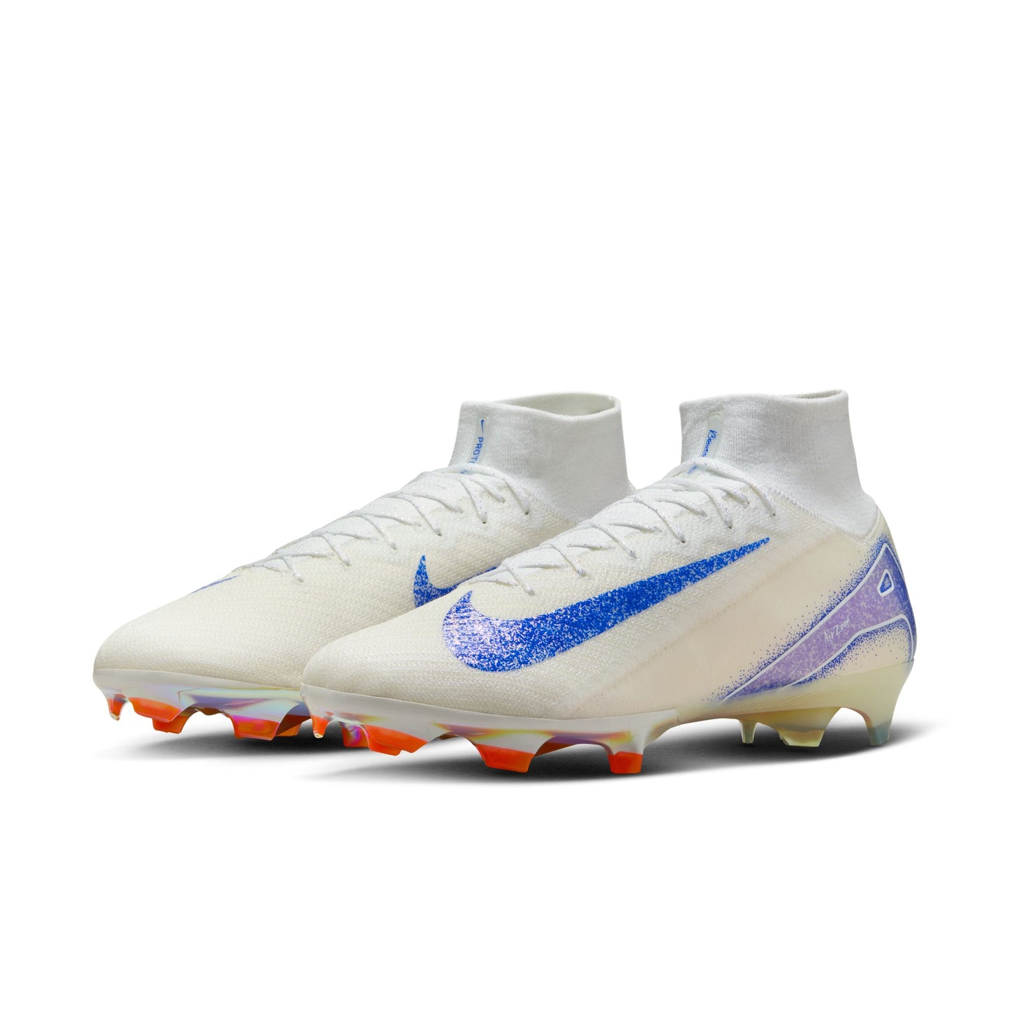 Nike Zoom Superfly 10 Elite FG/MG Firm Ground Socer Cleats - White/Racer Blue