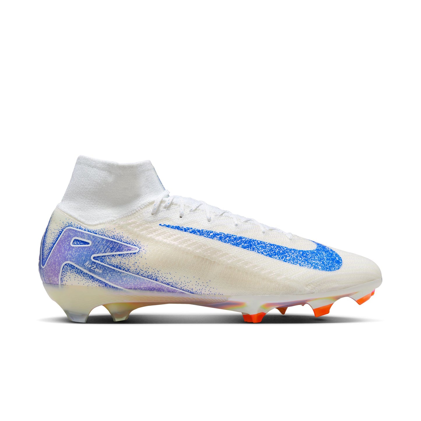 Nike Zoom Superfly 10 Elite FG/MG Firm Ground Socer Cleats - White/Racer Blue