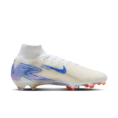 Nike Zoom Superfly 10 Elite FG/MG Firm Ground Socer Cleats - White/Racer Blue