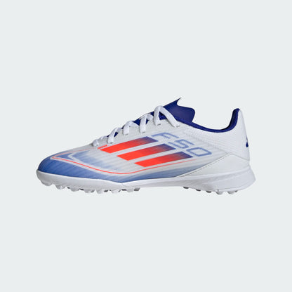 adidas F50 League TF Turf Junior- FTWWHT/SOLRED/LUCBLU