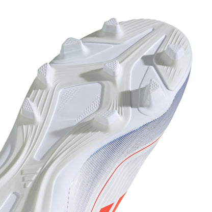 adidas F50 Club Junior FG Firm Ground Soccer Cleats - White/Solar Red/Blu