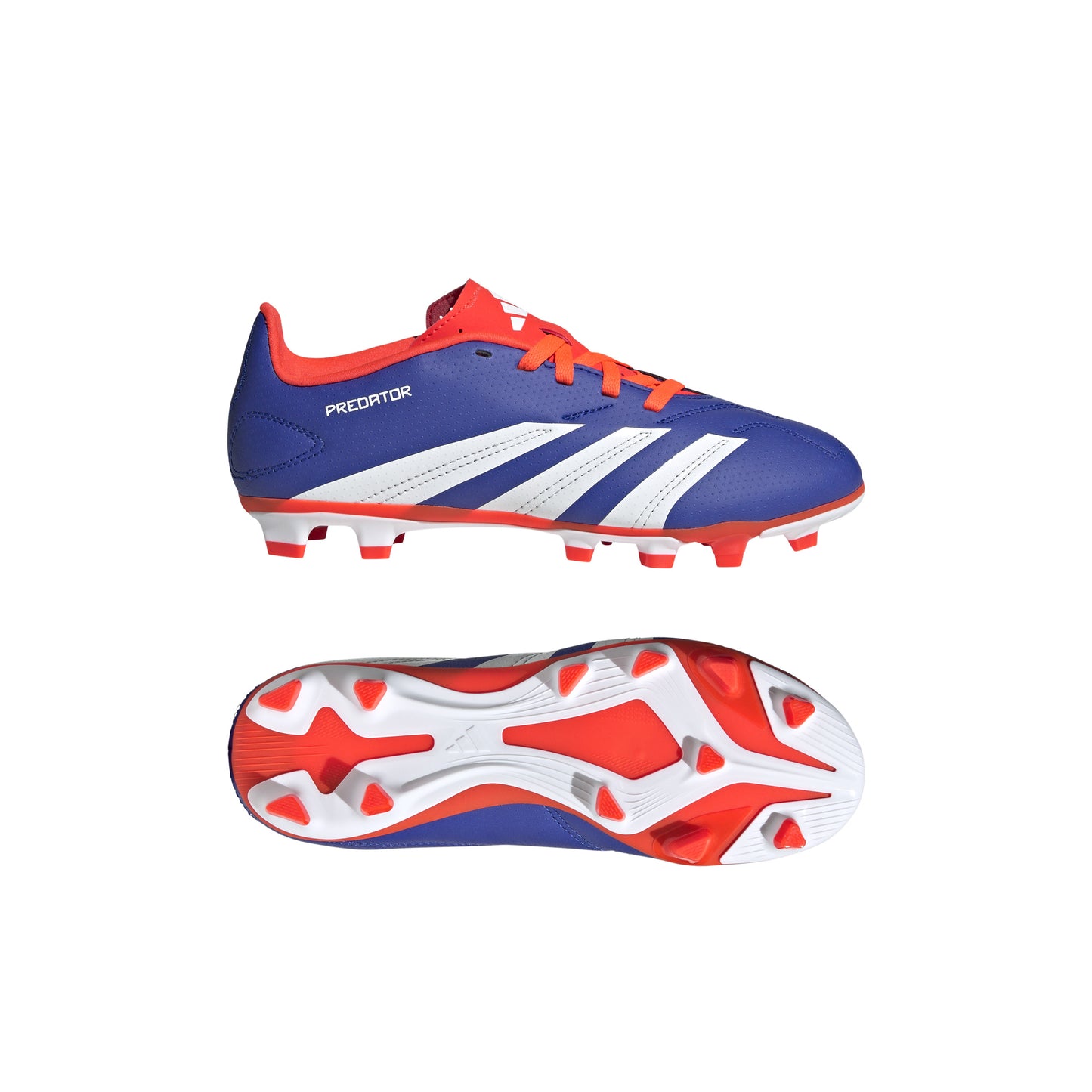 adidas Predator Club FG Firm Ground Junior- Blue/White/Solar Red