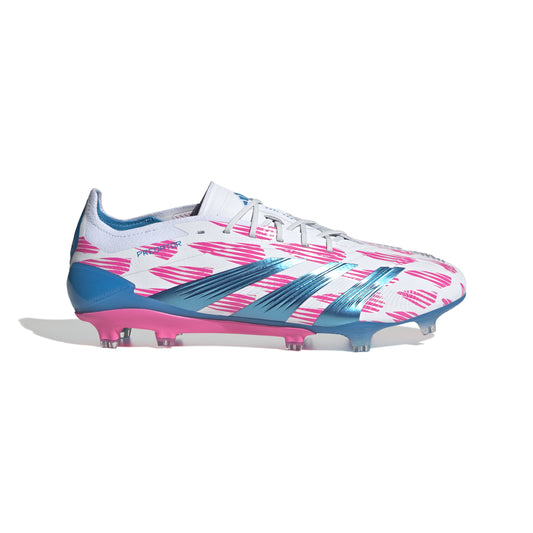 adidas Predator Elite FG Firm Ground Soccer Cleat - FTWhite/ Solar Blue/ Solar Pink