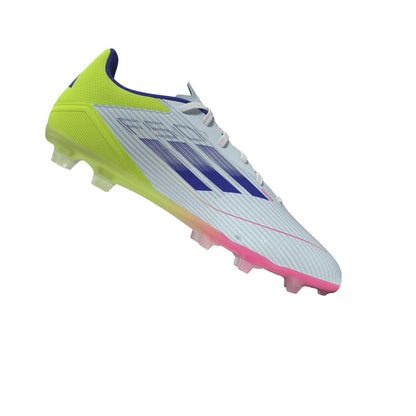 adidas F50 League Firm Ground Soccer Shoes- White/Blue/Tesoye