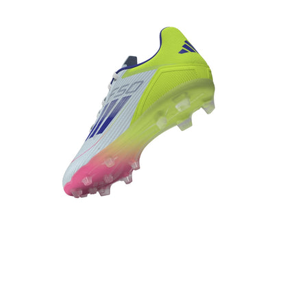 adidas F50 League Firm Ground Soccer Shoes- White/Blue/Tesoye