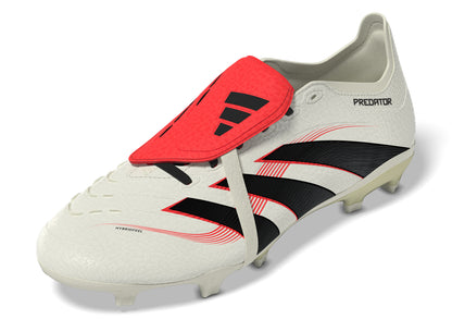 adidas Predator League Fold Tounge FG/MG Soccer Cleat - Off White/Core Black/Pure Ruby