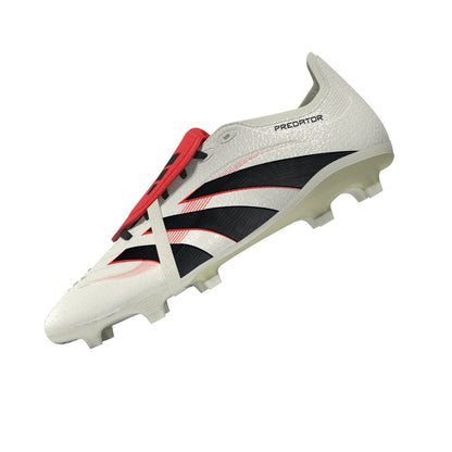 adidas Predator League Fold Tounge FG/MG Soccer Cleat - Off White/Core Black/Pure Ruby