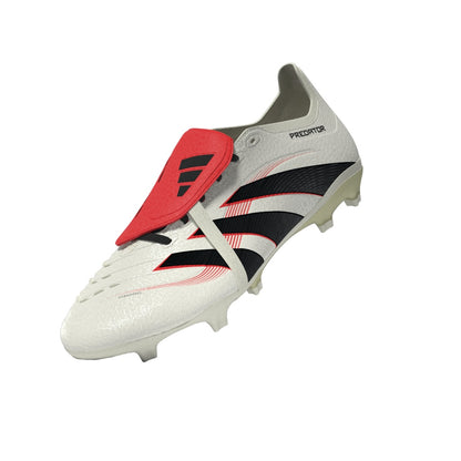 adidas Predator League Fold Tounge FG/MG Soccer Cleat - Off White/Core Black/Pure Ruby