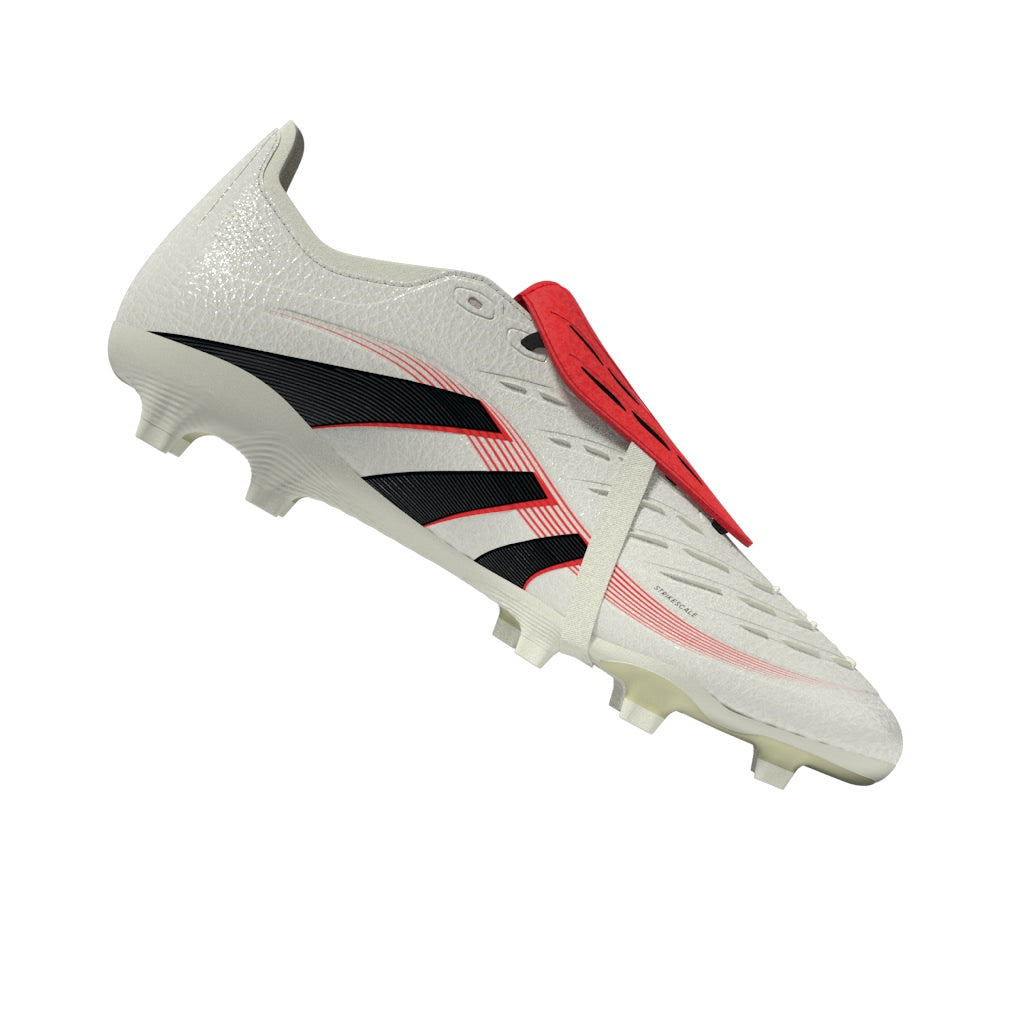 adidas Predator League Fold Tounge FG/MG Soccer Cleat - Off White/Core Black/Pure Ruby