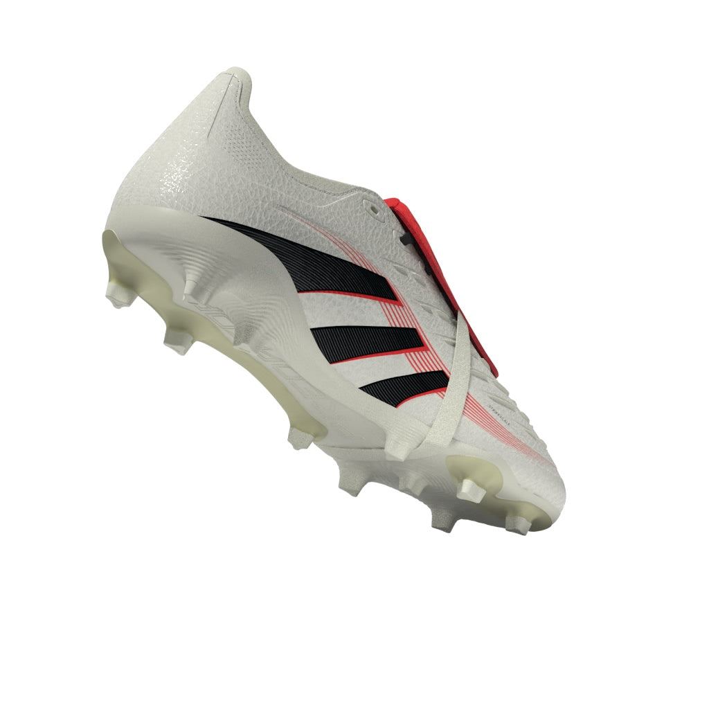 adidas Predator League Fold Tounge FG/MG Soccer Cleat - Off White/Core Black/Pure Ruby