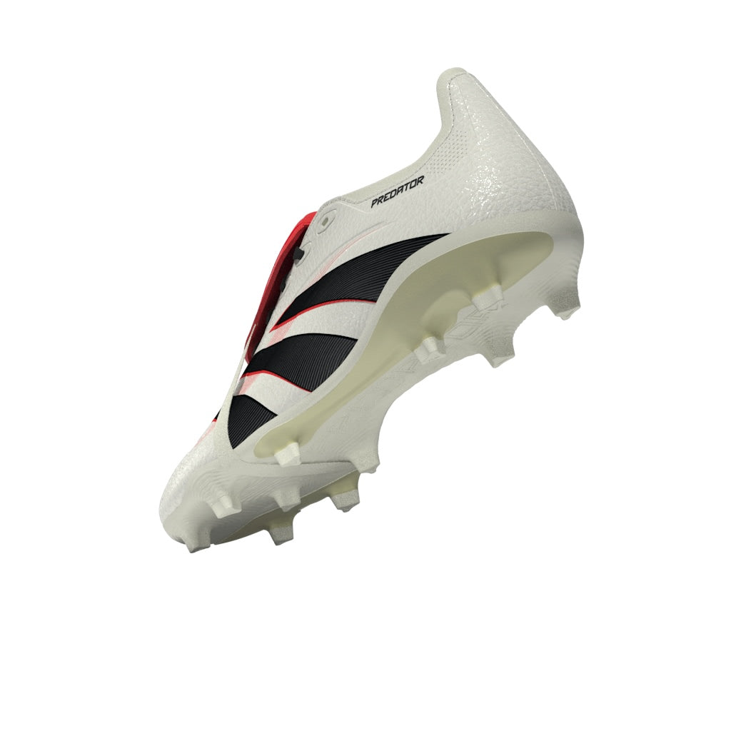 adidas Predator League Fold Tounge FG/MG Soccer Cleat - Off White/Core Black/Pure Ruby