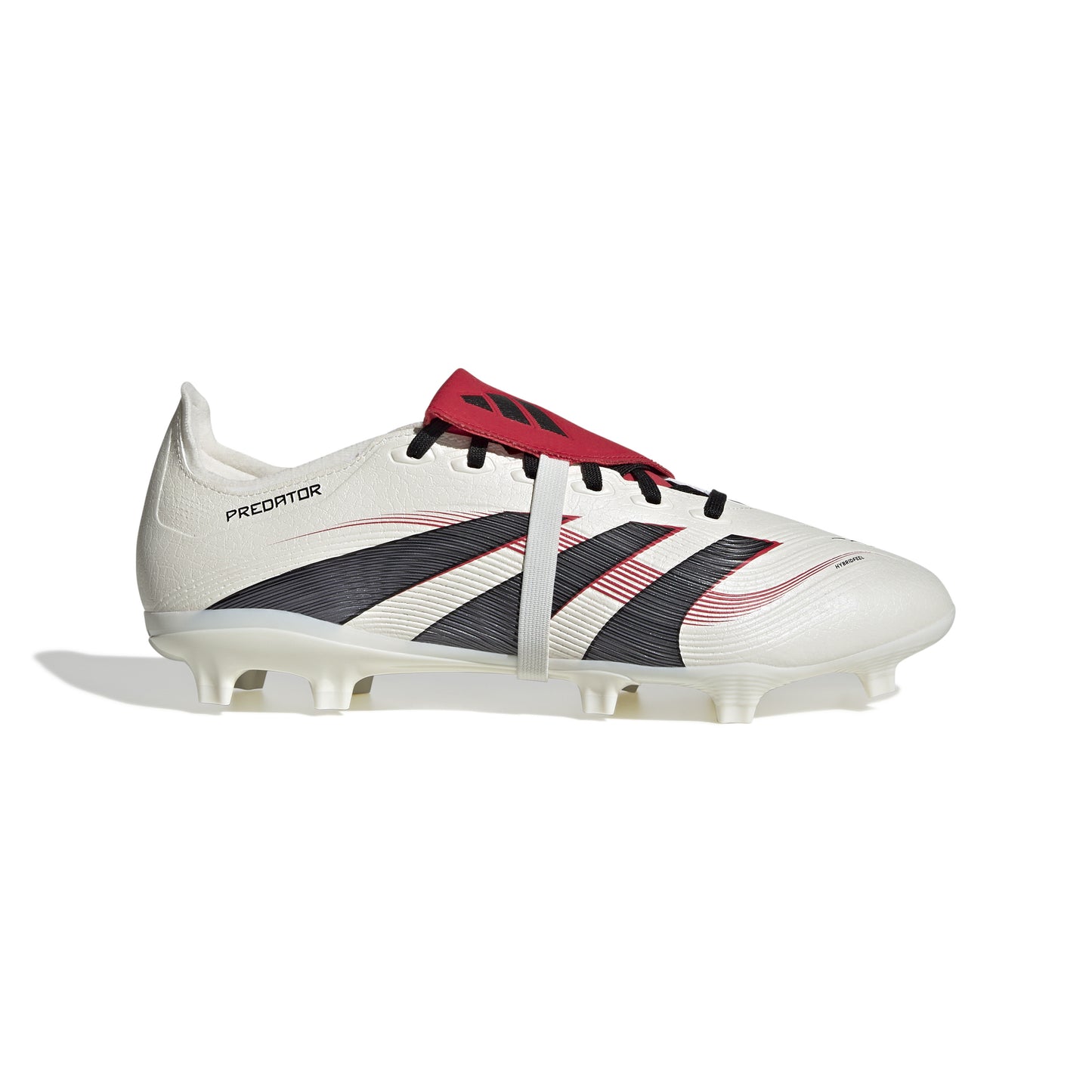 adidas Predator League Fold Tounge FG/MG Soccer Cleat - Off White/Core Black/Pure Ruby