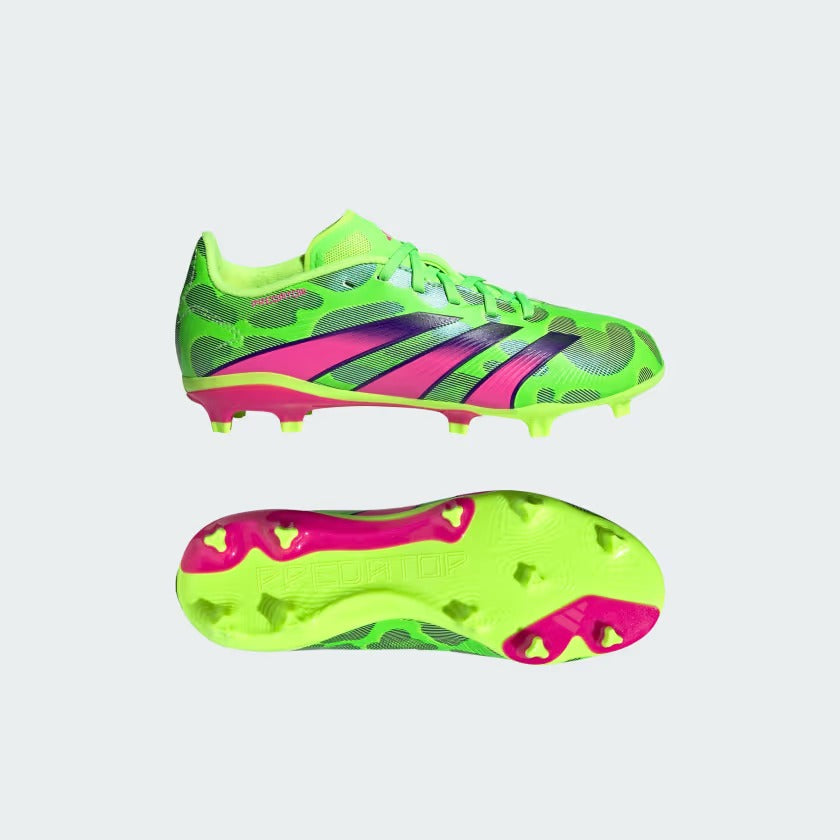 adidas Junior Predator League Low FG Firm Ground - Solar green/ Shock Pink/ Lucid Lemon