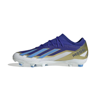 adidas X Crazyfast League MESSI Firm Ground Soccer Cleats - Lucblu/ Blubrs/ FTWwhht