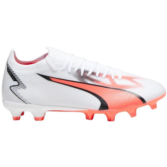 Puma Ultra Match FG Firm Ground Soccer Shoes - White/ Puma Black Fire