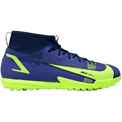 Nike Junior Mercurial Superfly 8 Academy IC Artificial Indoor Soccer Shoe - Lapis/Volt/Blue Void