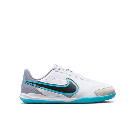 Nike Junior Tiempo Legend 9 Academy IC Indoor Soccer Shoes-White/Black/Blue/Pink